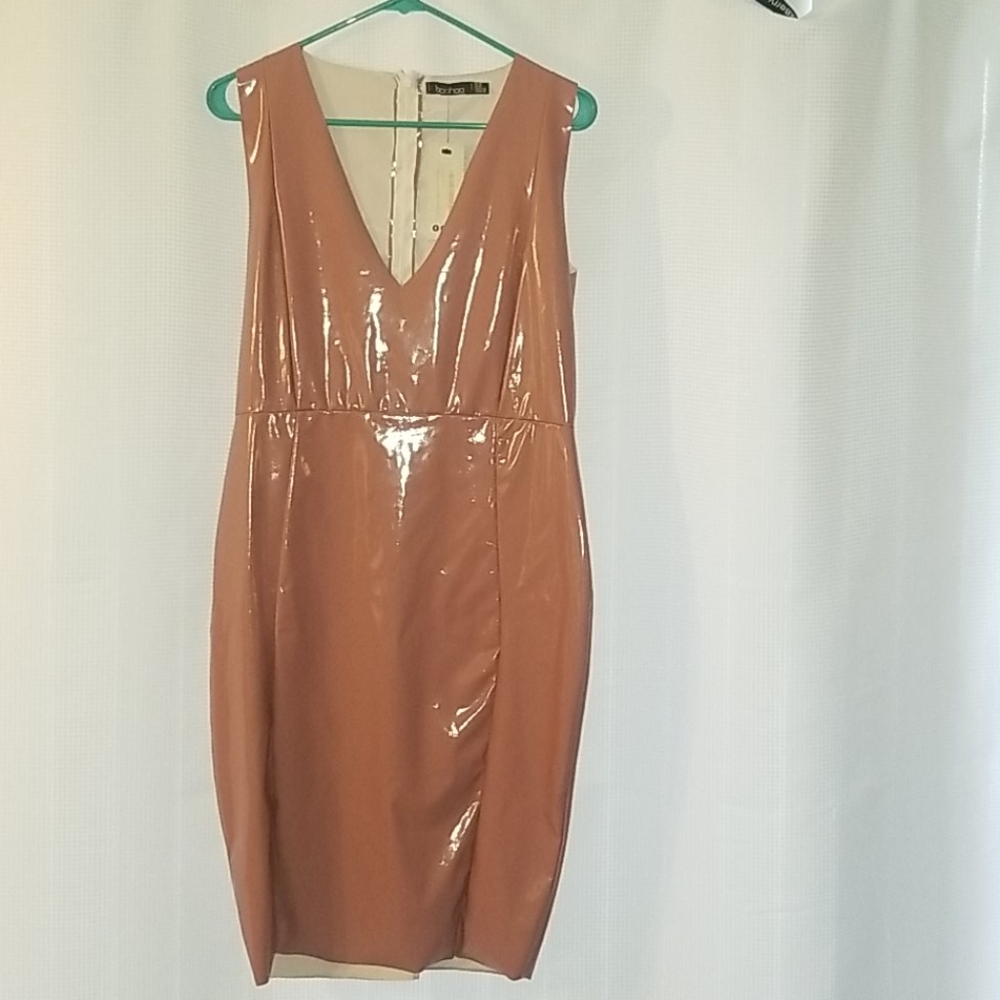 Pu plunge dress